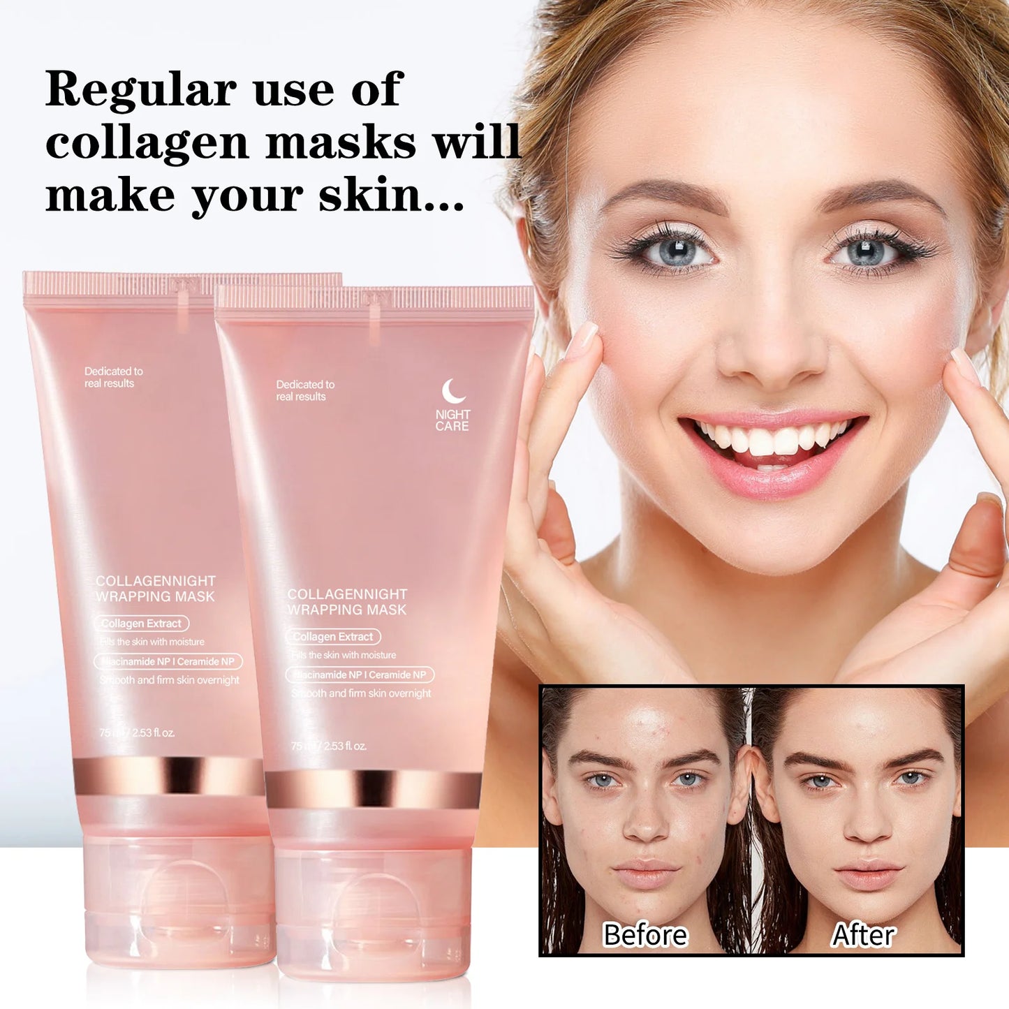 Collagen Night Wrap Mask – Wake Up to Glowing Transform your nightly skincare routine with our Collagen Night Wrap Mask